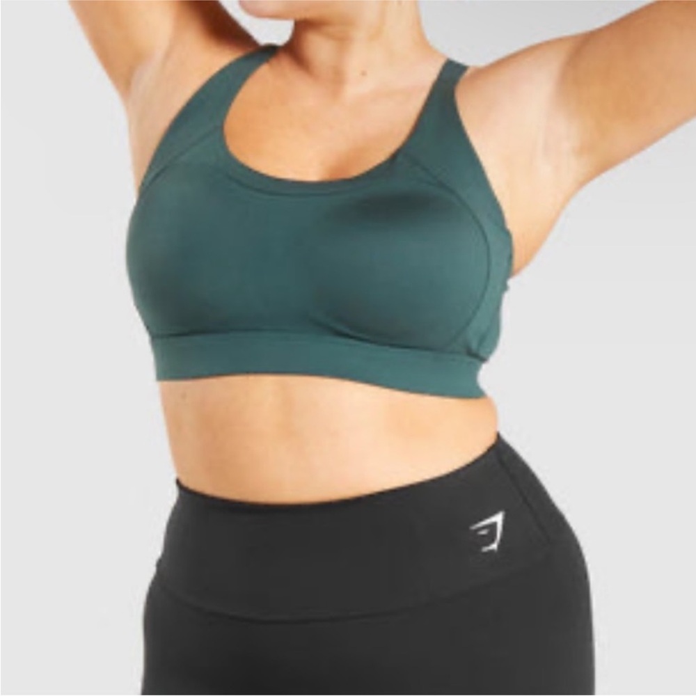 Gymshark Green Sports Bra Racerback Medium Support